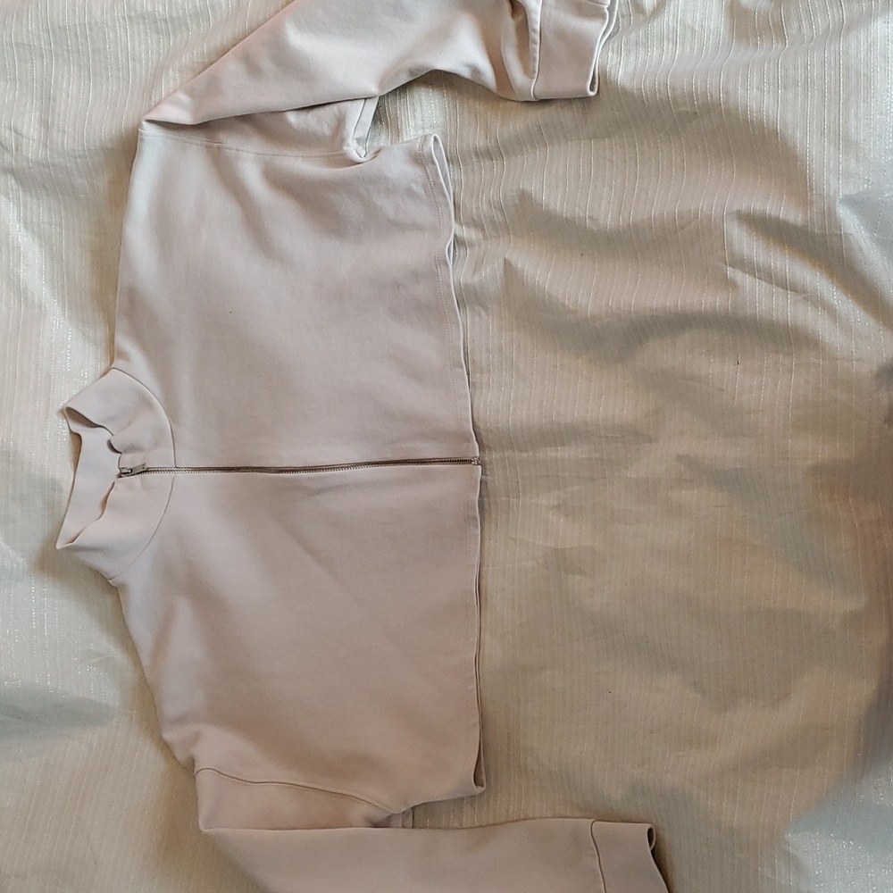 Zara Bolero Cropped Zip Sweatshirt
